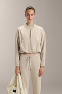 Soft Touch Crop Bomber - TER122 Stone