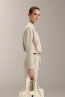 Soft Touch Crop Bomber - TER122 Stone