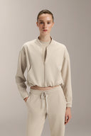Soft Touch Crop Bomber - TER122 Stone