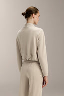 Soft Touch Crop Bomber - TER122 Stone