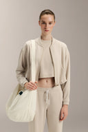 Soft Touch Crop Bomber - TER122 Stone