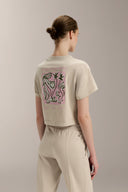 Cropped Boxed Graphic Tee - TER109 Stone - Activera