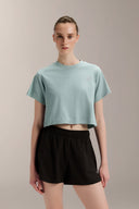 Cropped Boxed Graphic Tee - TER109 PaleAqua - Activera
