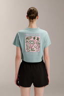 Cropped Boxed Graphic Tee - TER109 PaleAqua - Activera