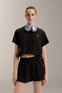 Cropped Boxed Graphic Tee - TER109 Black - Activera