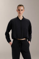 Soft Touch Crop Bomber - TER111 Black