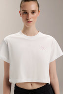 Cropped Boxed Graphic Tee - TER109 OpticWhite