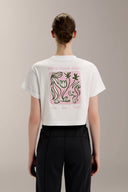 Cropped Boxed Graphic Tee - TER109 OpticWhite