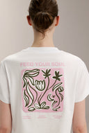 Cropped Boxed Graphic Tee - TER109 OpticWhite