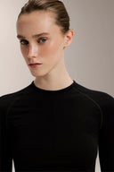 Tech Cropped Seamless Long-Sleeve Shirt - TBH105 Black