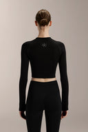 Tech Cropped Seamless Long-Sleeve Shirt - TBH105 Black