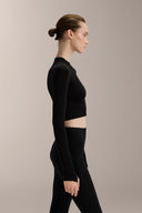 Tech Cropped Seamless Long-Sleeve Shirt - TBH105 Black