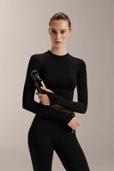 Tech Cropped Seamless Long-Sleeve Shirt - TBH105 Black