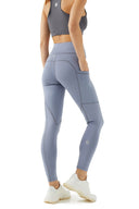 Långa leggings med ficka -AC101 Blå