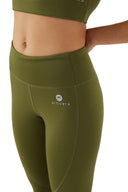 Långa leggings med ficka -AC101 Olivgrön