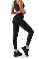 Långa leggings med ficka -AC101 Svart