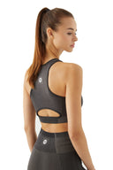 Sömlös Rib Crop Tank - AC205 Antramelange